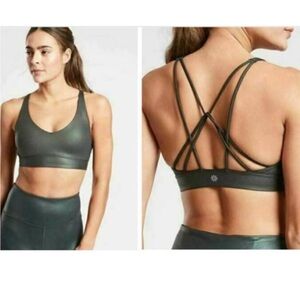 Athleta Astral Shimmer Sports Bra Nordic Teal Size Large D-DD